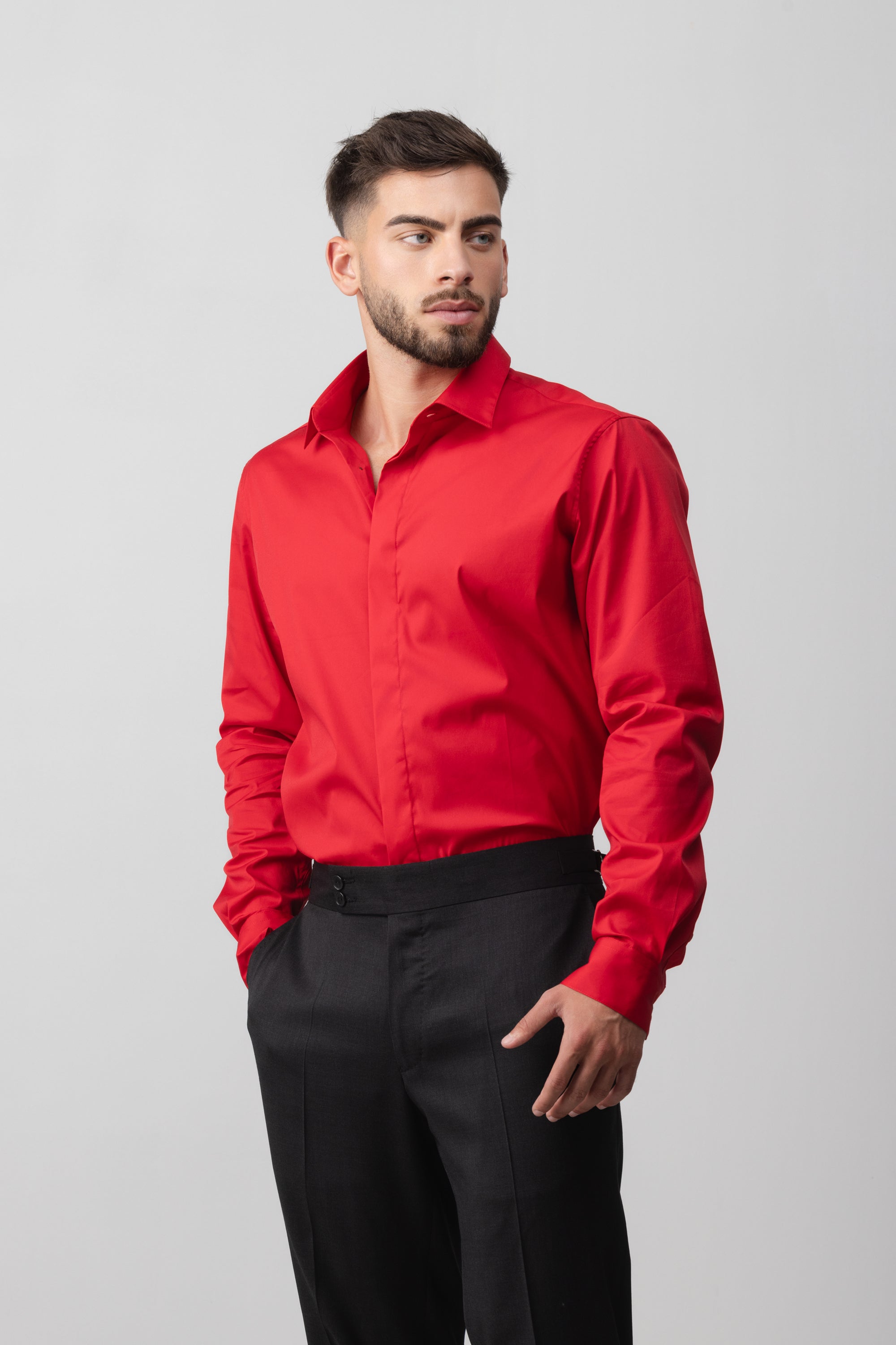 COTTON POPLIN SLIM SHIRT