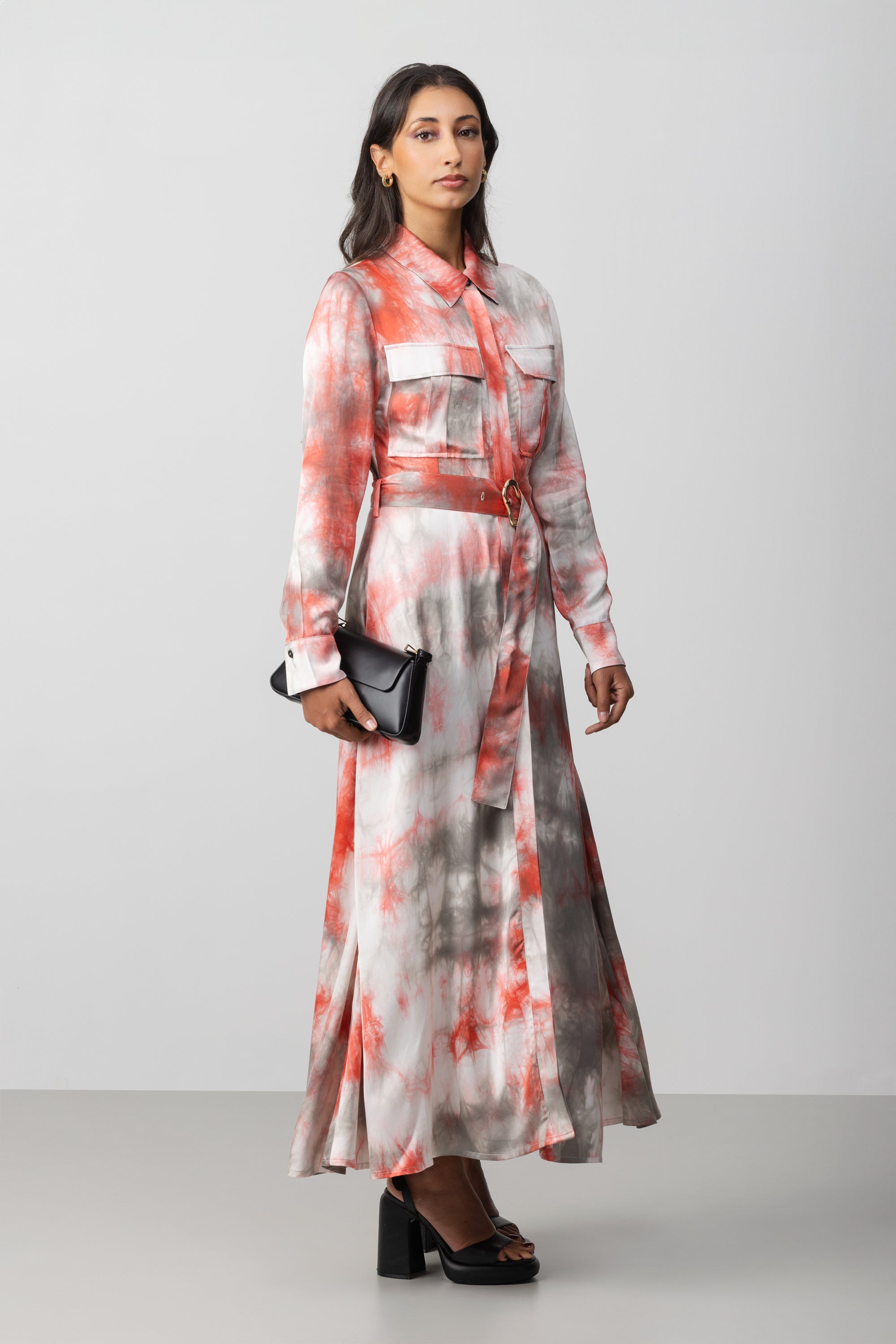 BELTED LONG SHIRT DRESS