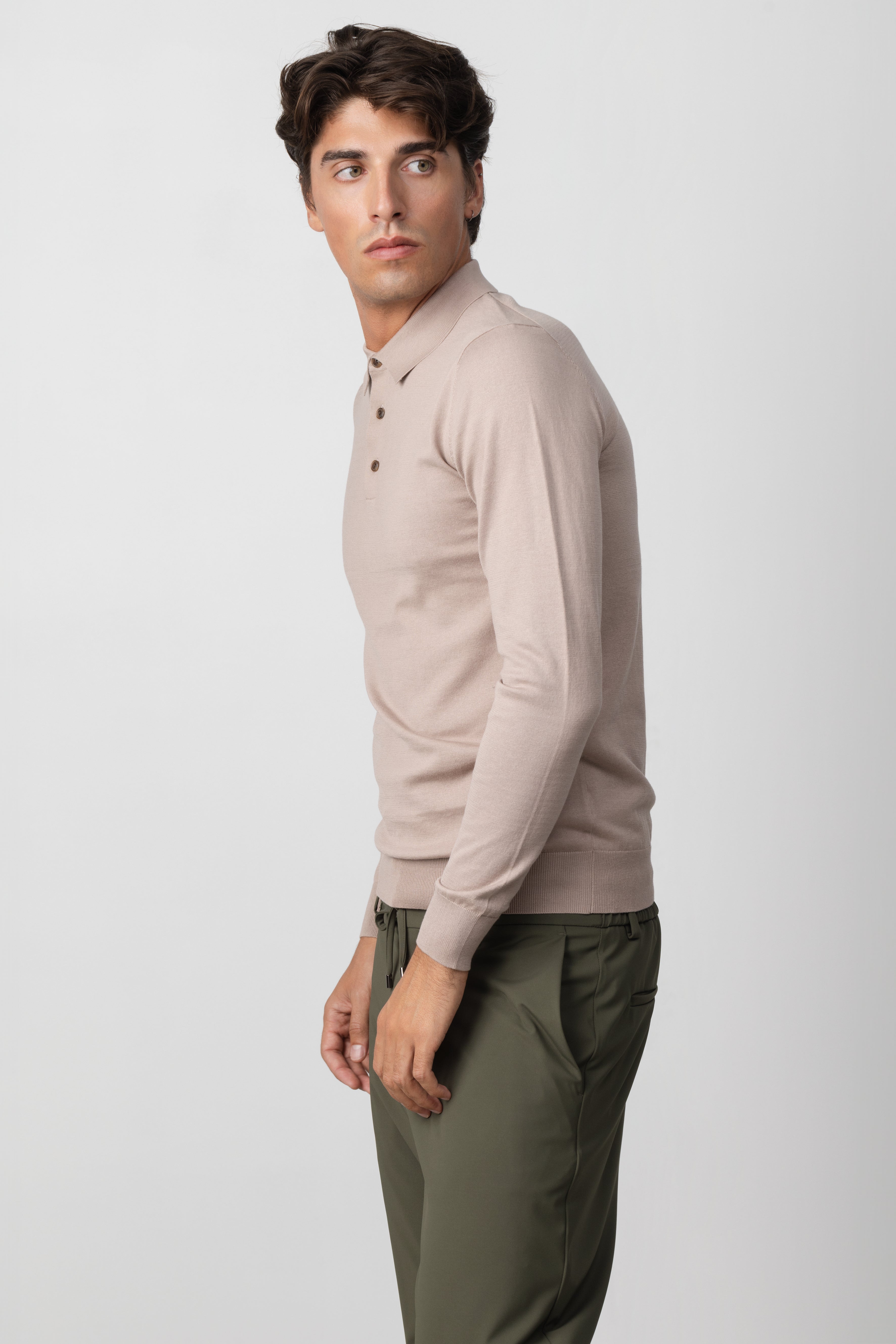 SILK AND COTTON POLO SHIRT