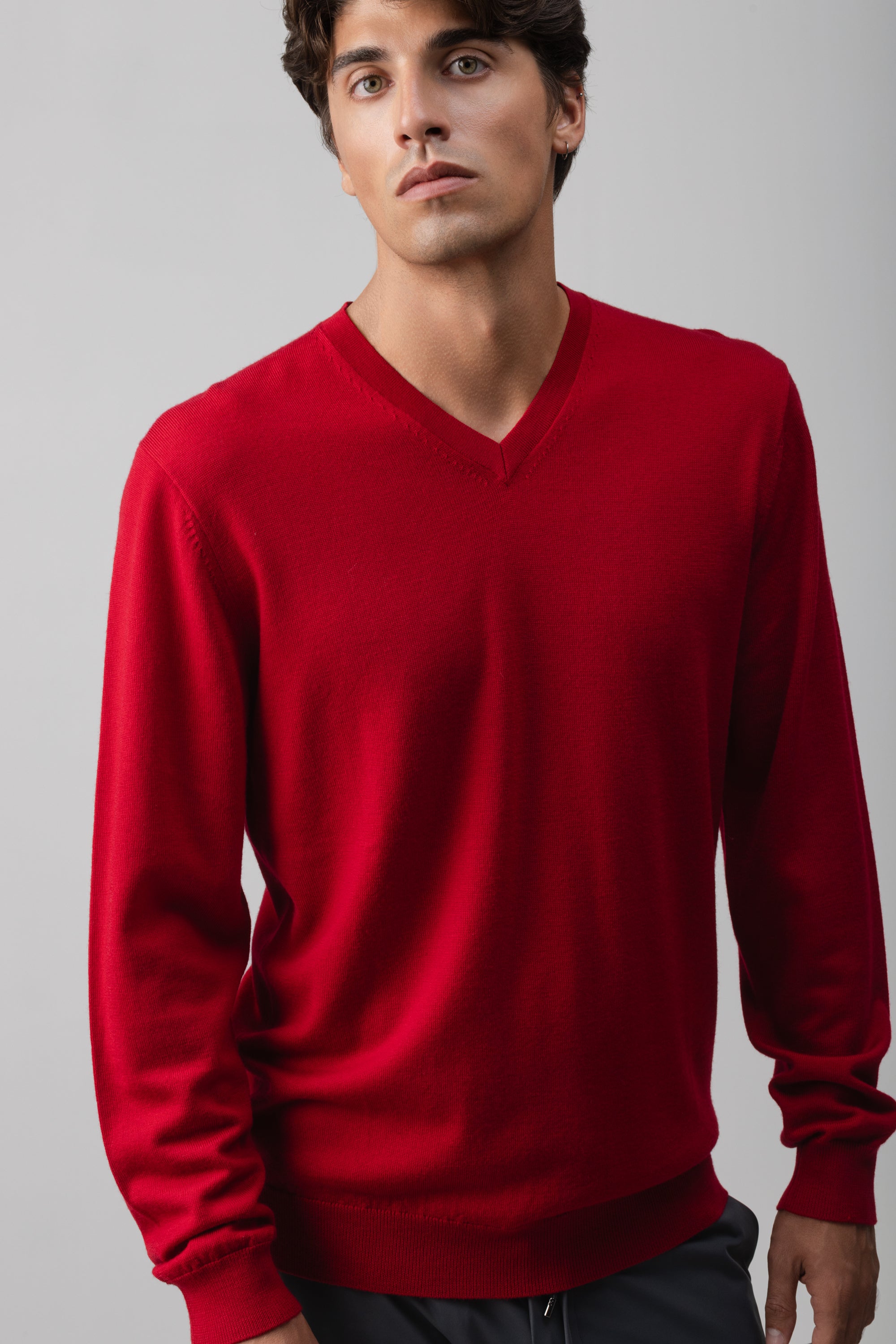 Merino Wool V Neck