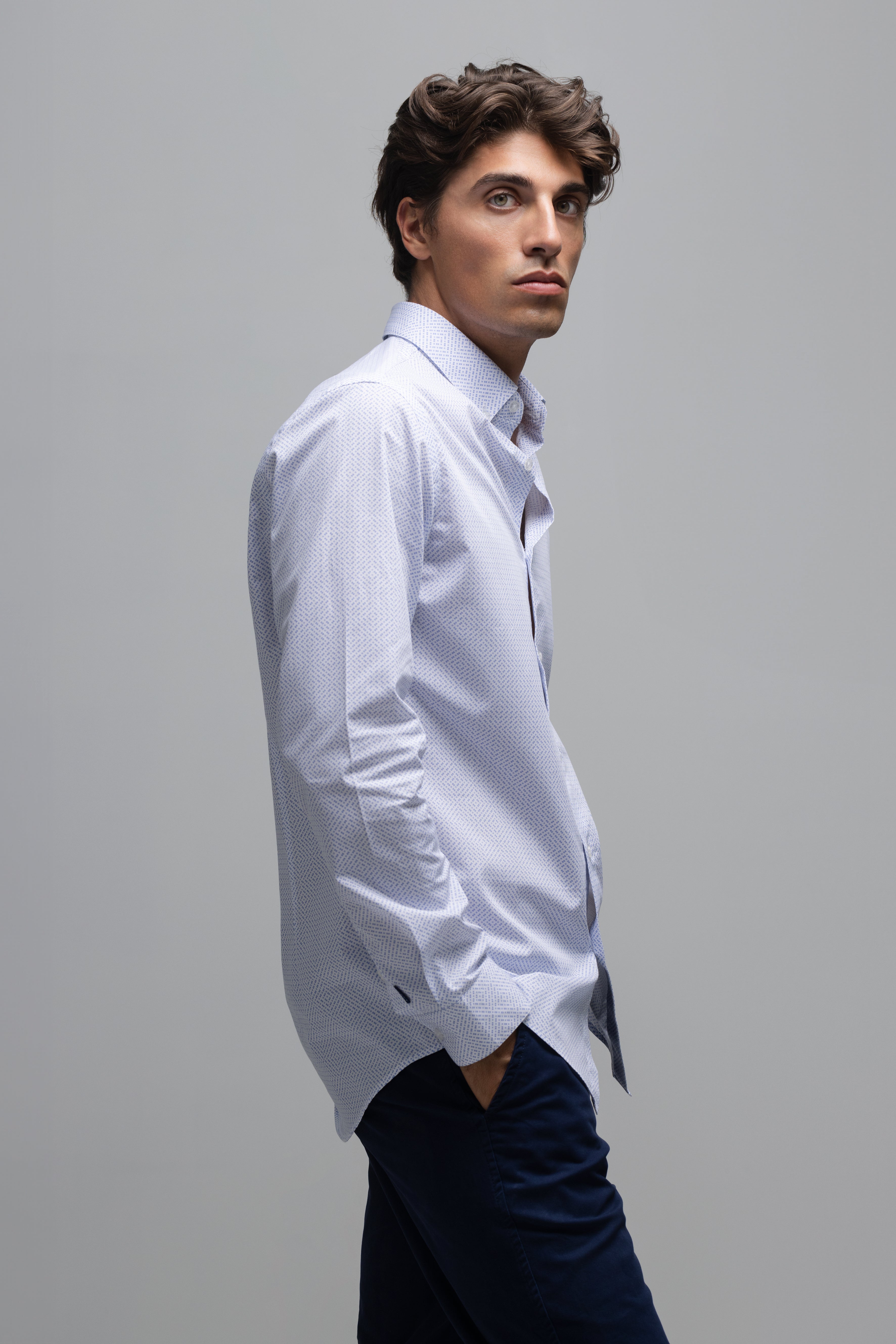 Micromotifs Cotton Slim Shirt