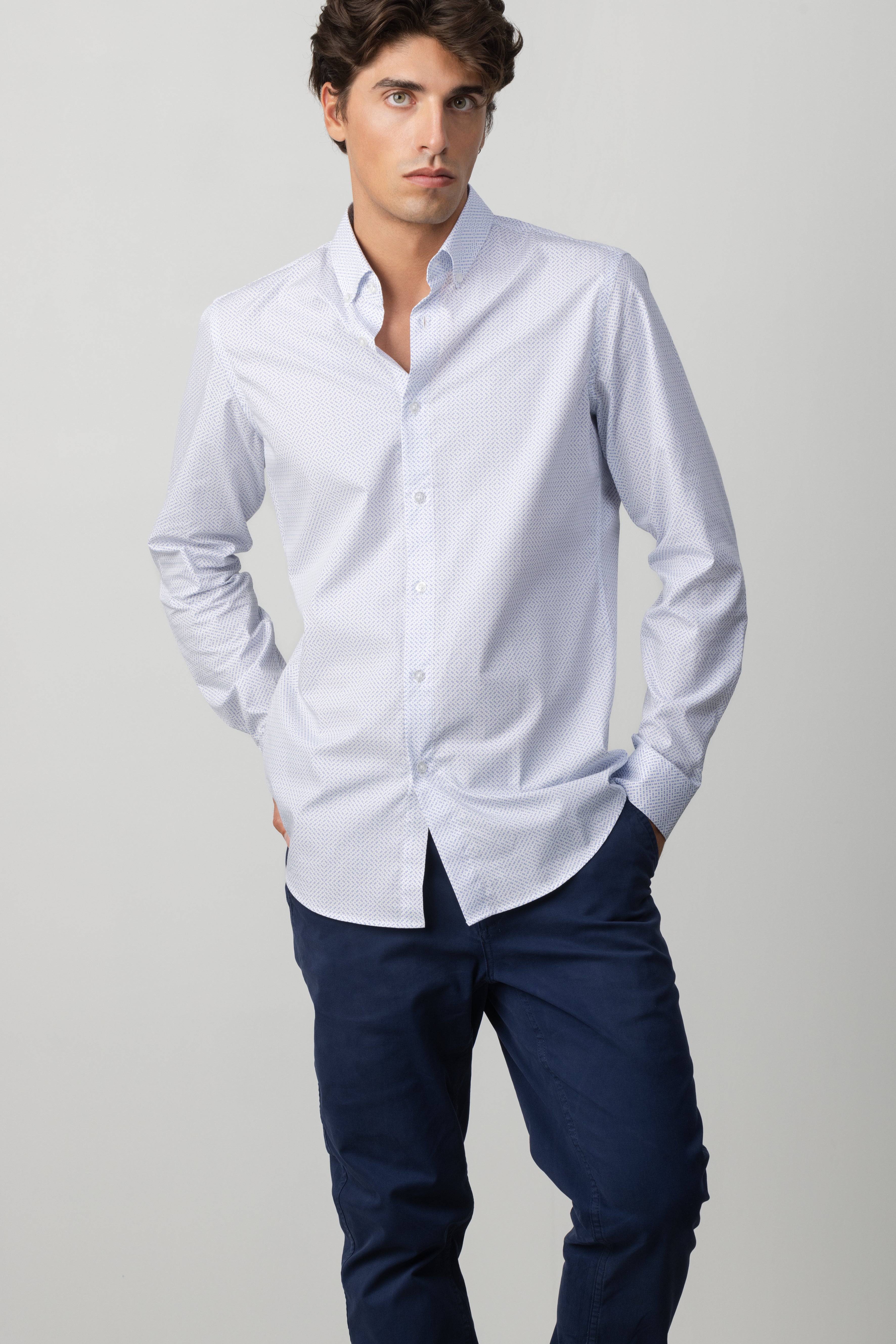Micromotifs Cotton Slim Shirt