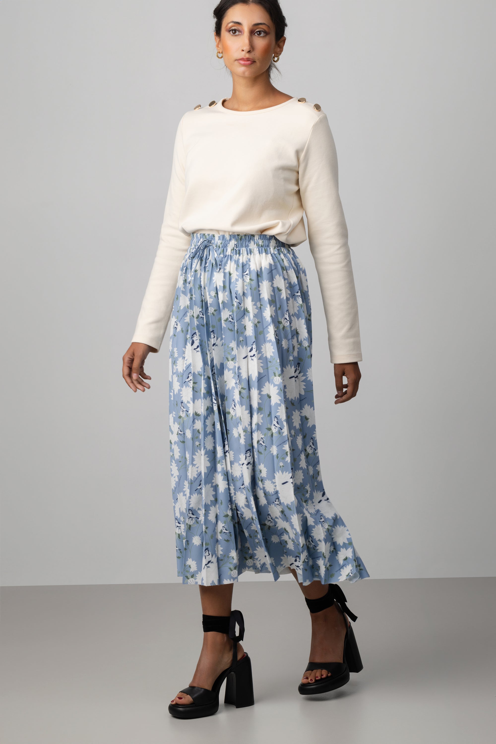 PLEATED ELASTIC SKIRT