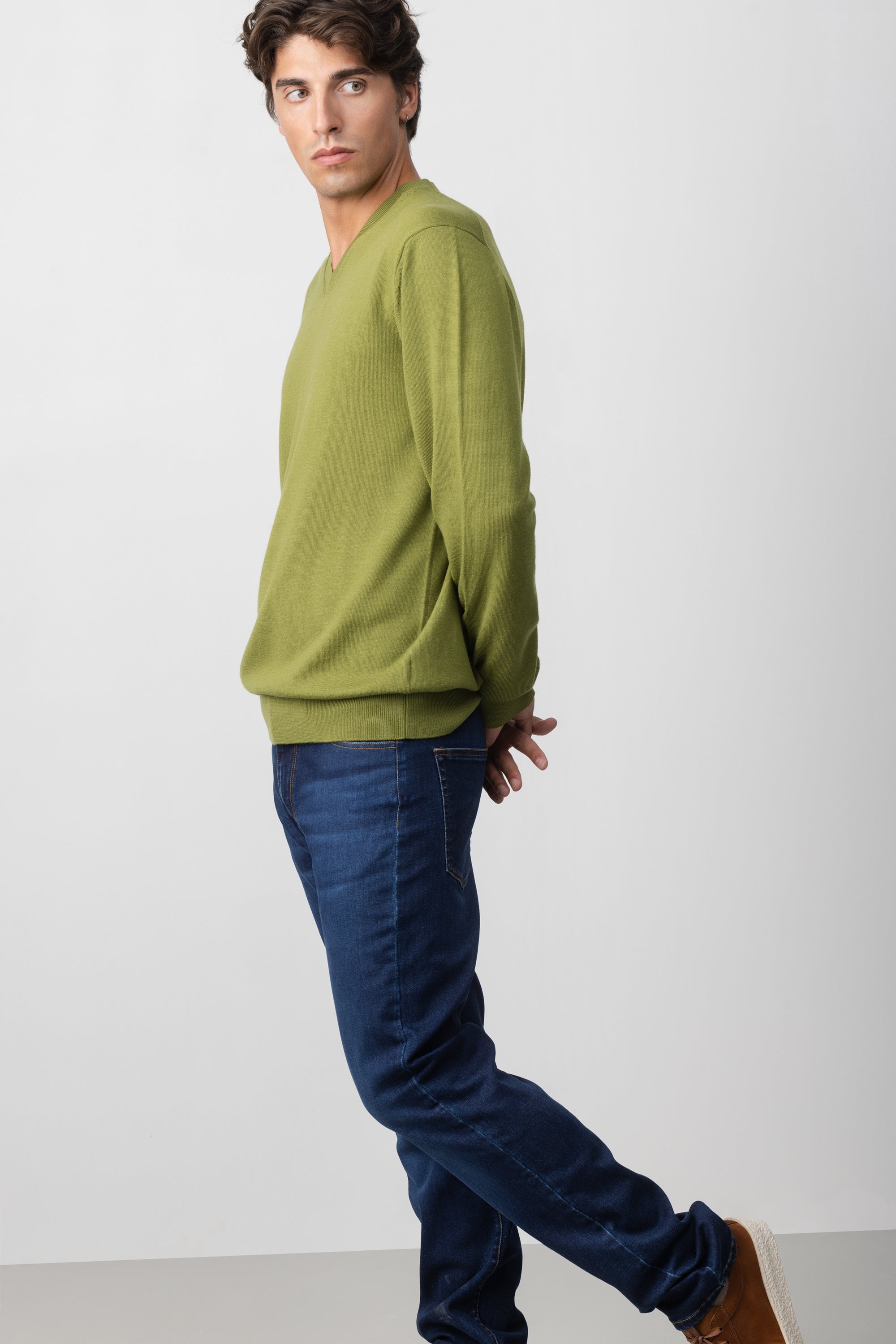Merino Wool V Neck