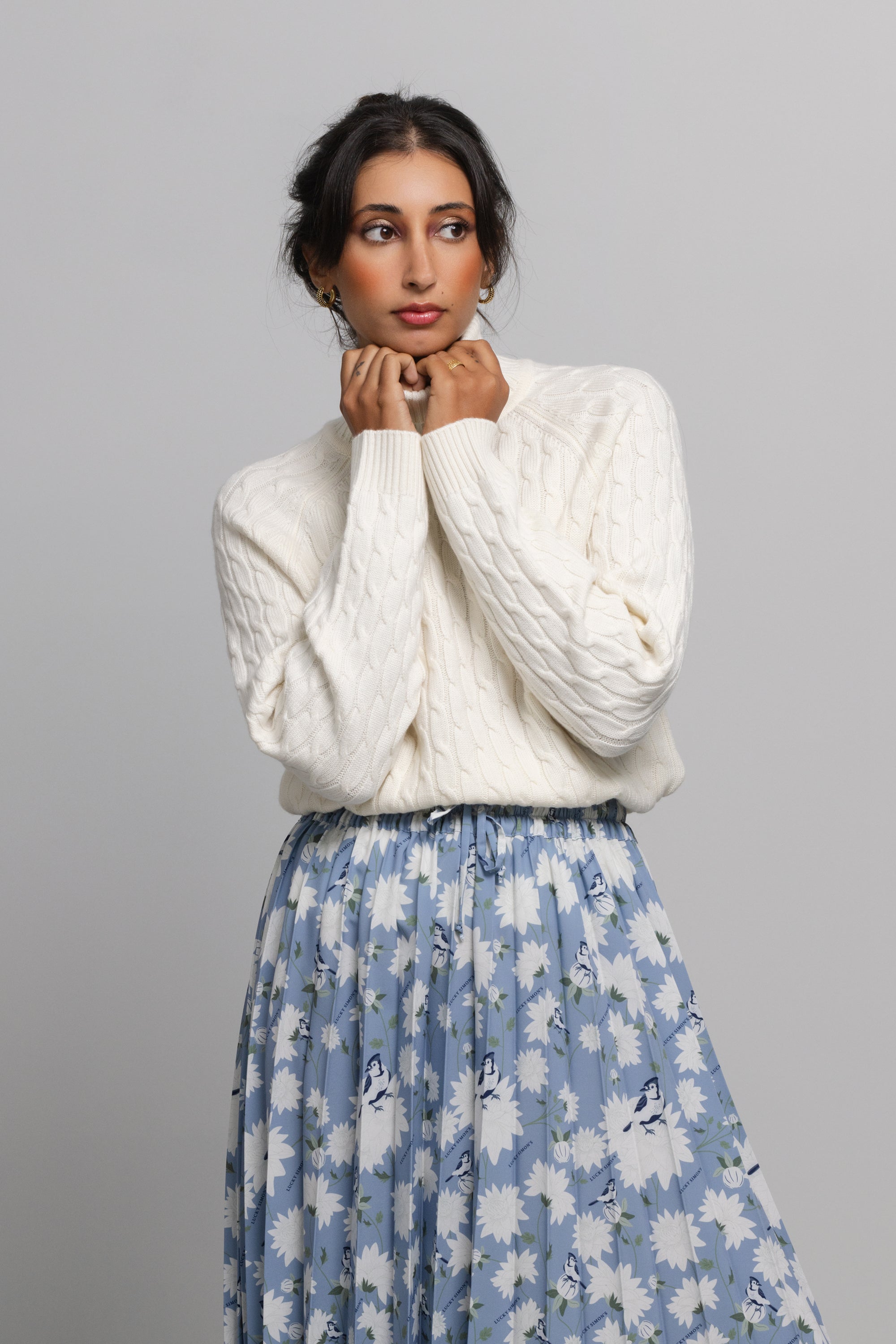 MERINO WOOL CABLE TURTLENECK