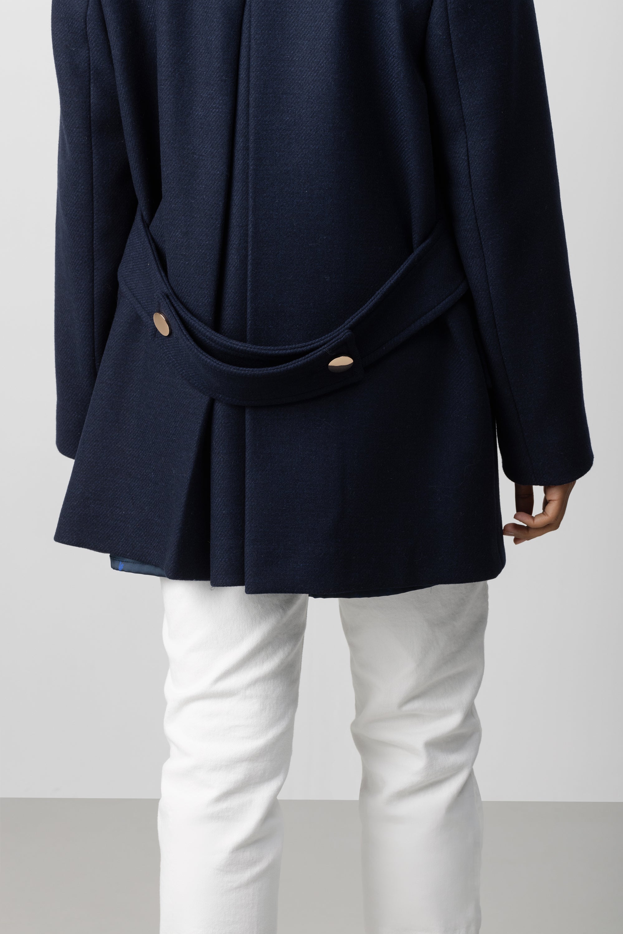 DOUBLE BREASTED WOOL BLEND PEACOAT