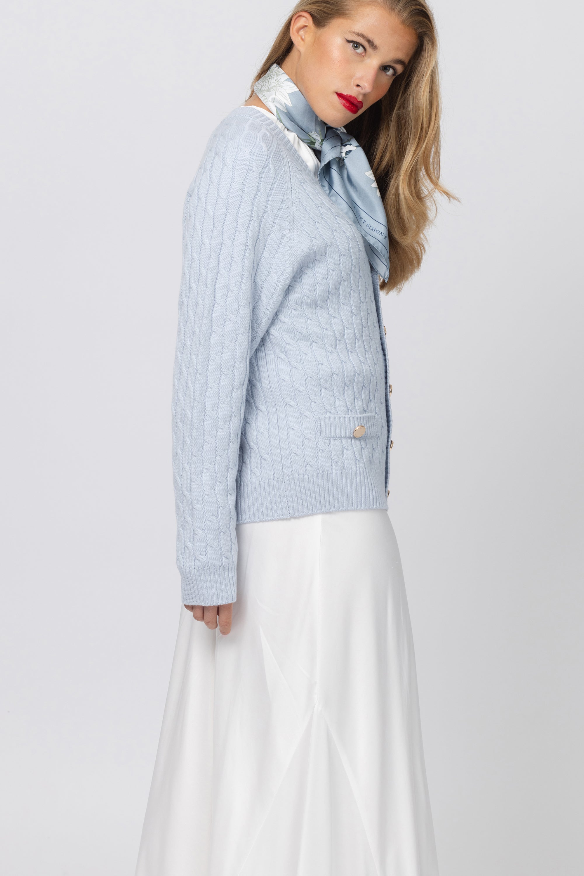 MERINO WOOL CABLE CARDIGAN