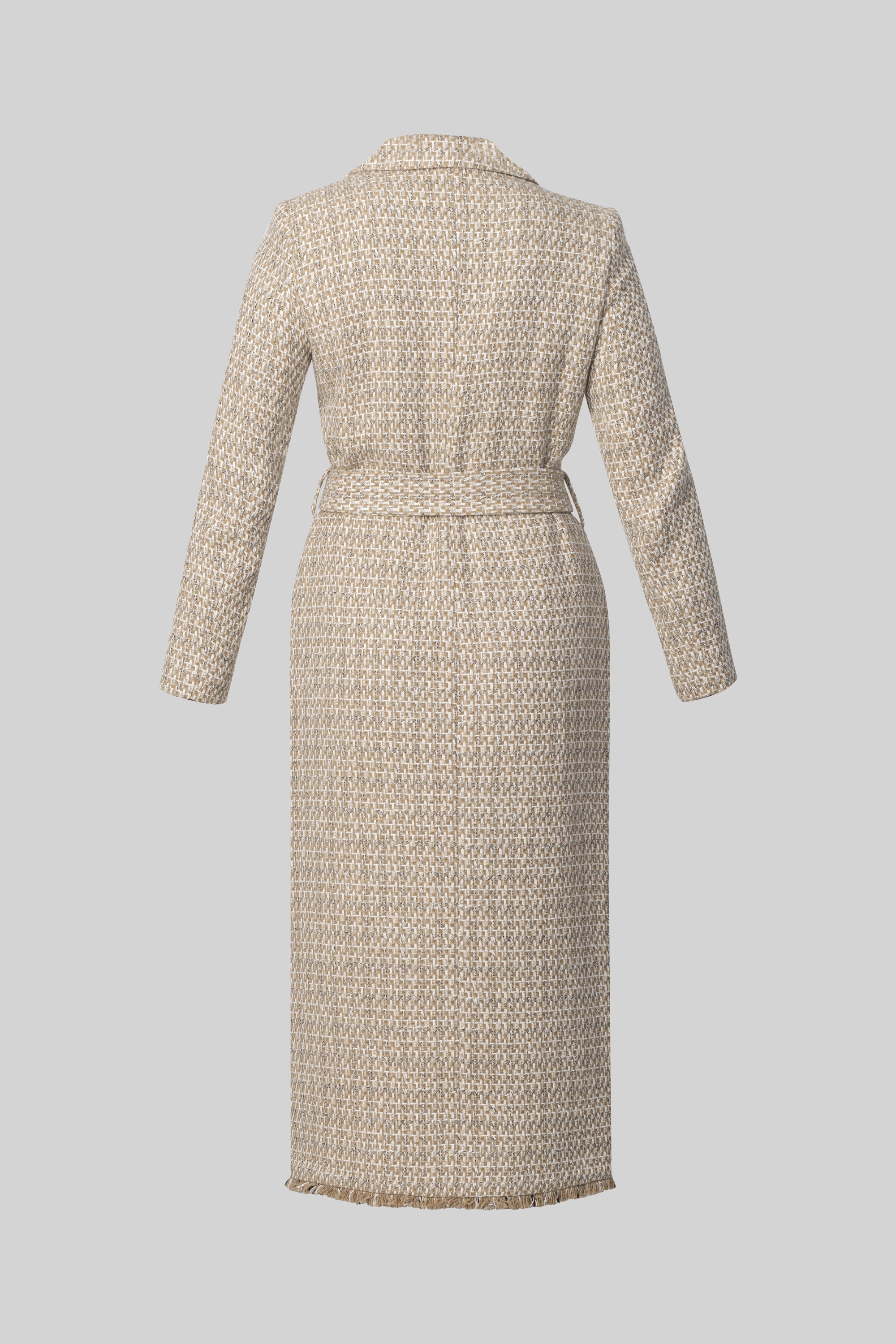Bouclé Belted Midi Dress