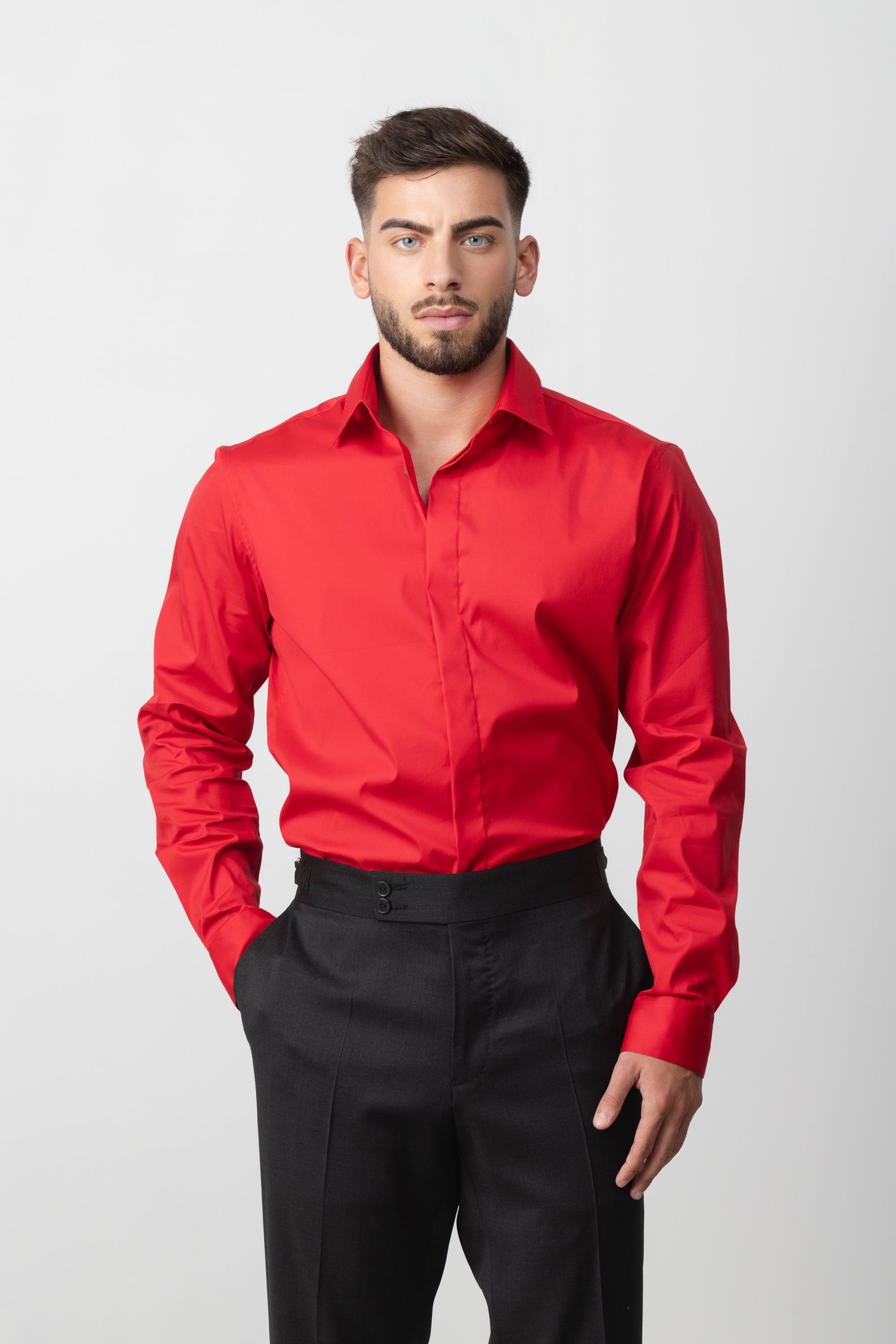 COTTON POPLIN SLIM SHIRT