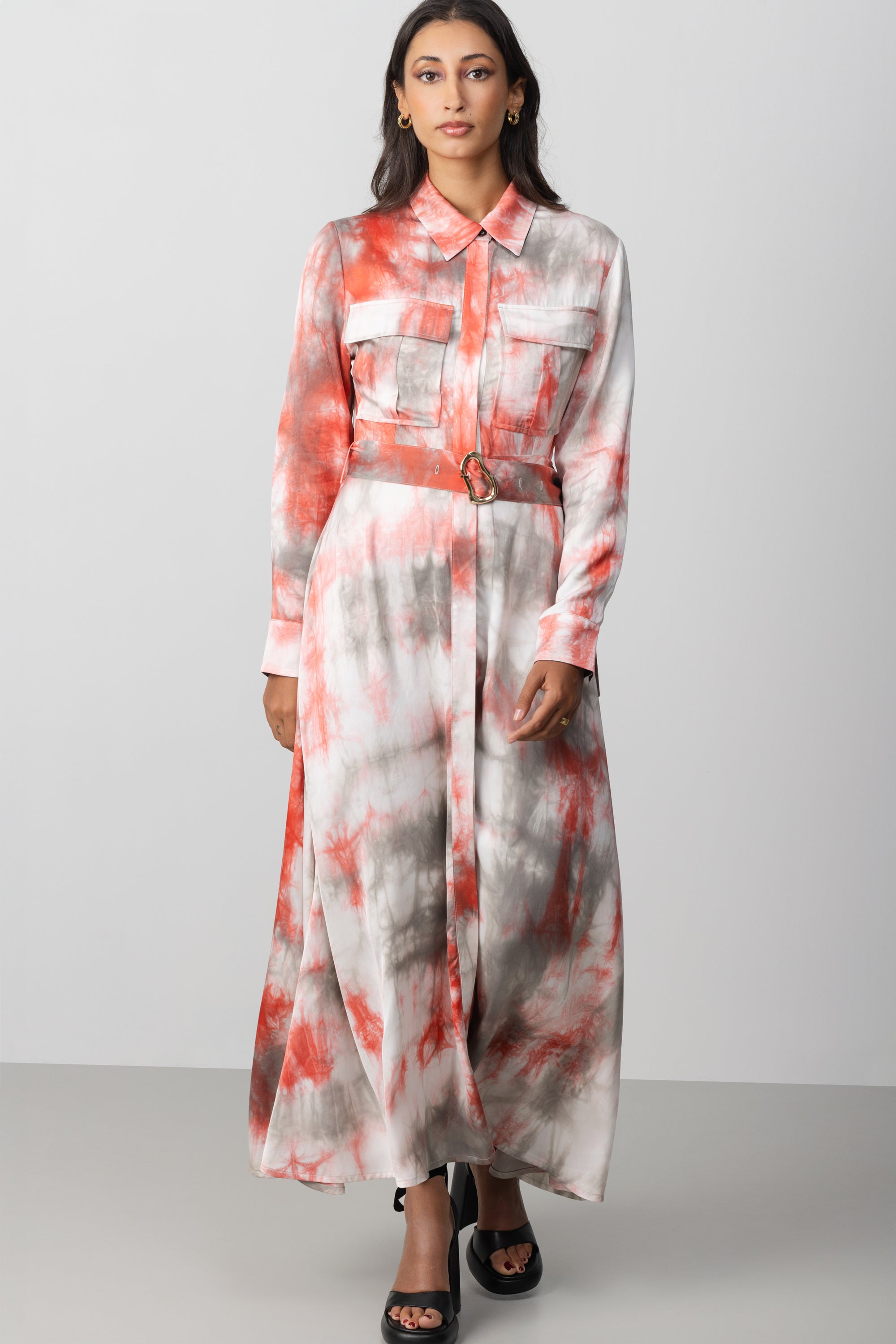 BELTED LONG SHIRT DRESS