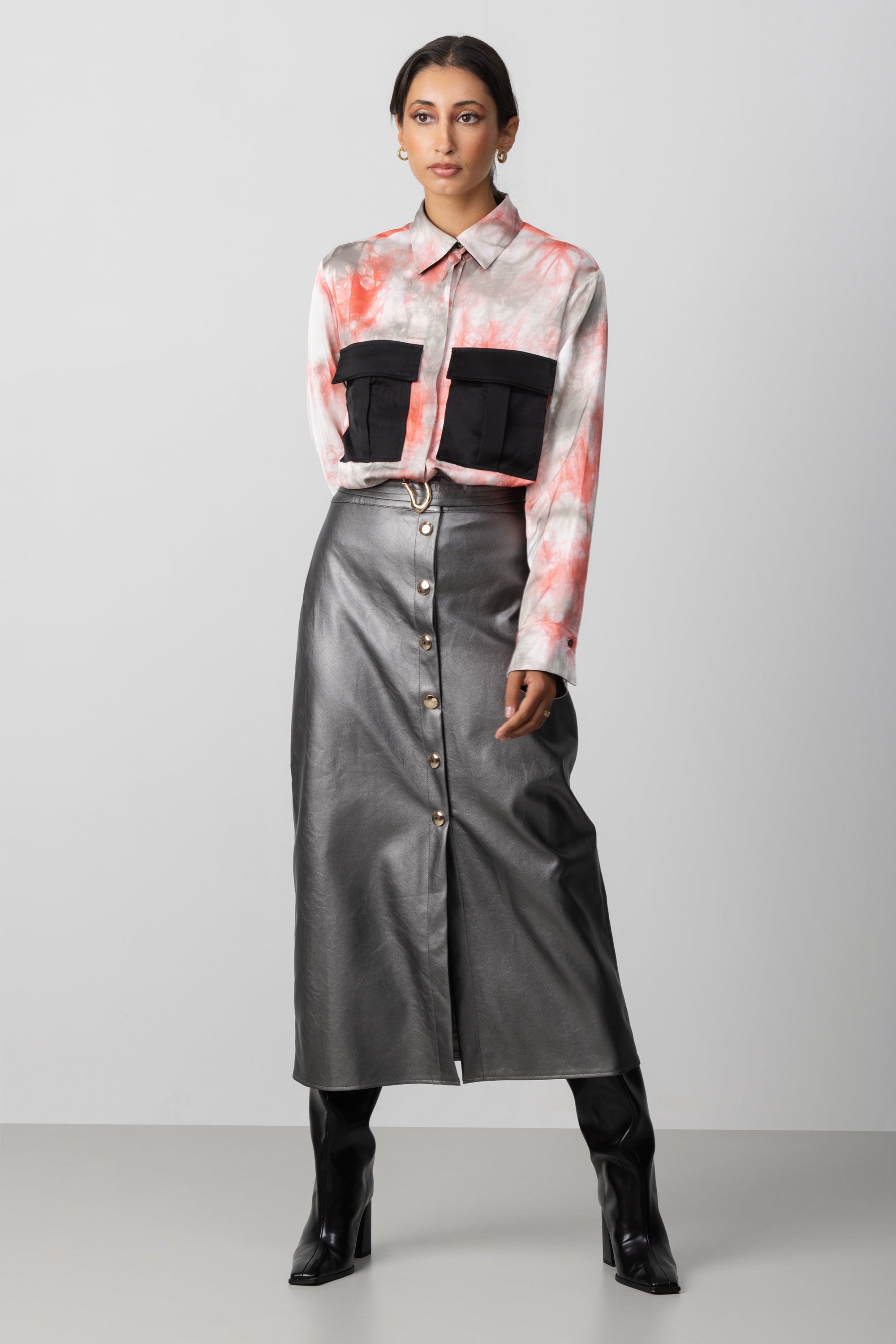 FAUX LEATHER SKIRT