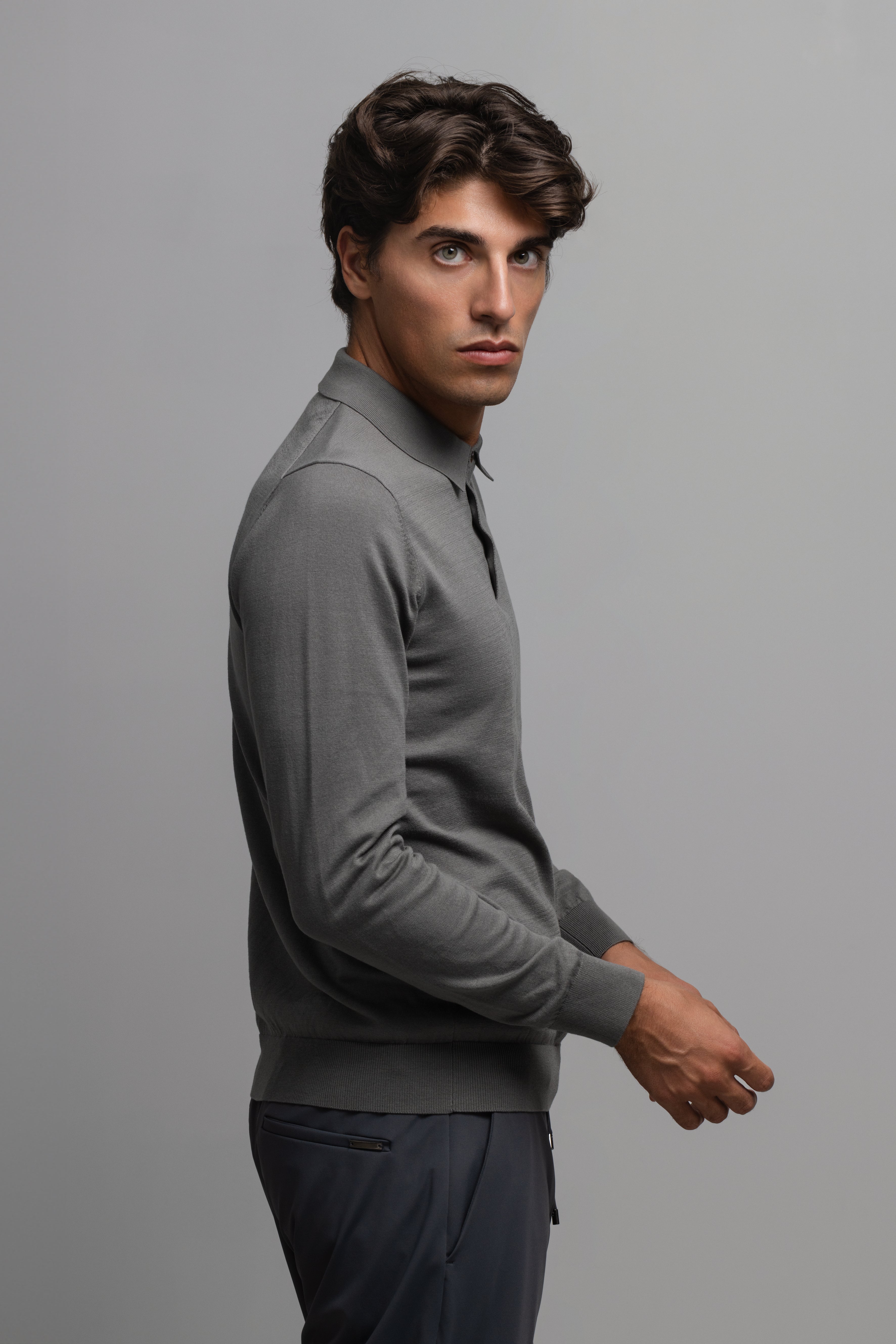 SILK AND COTTON POLO SHIRT