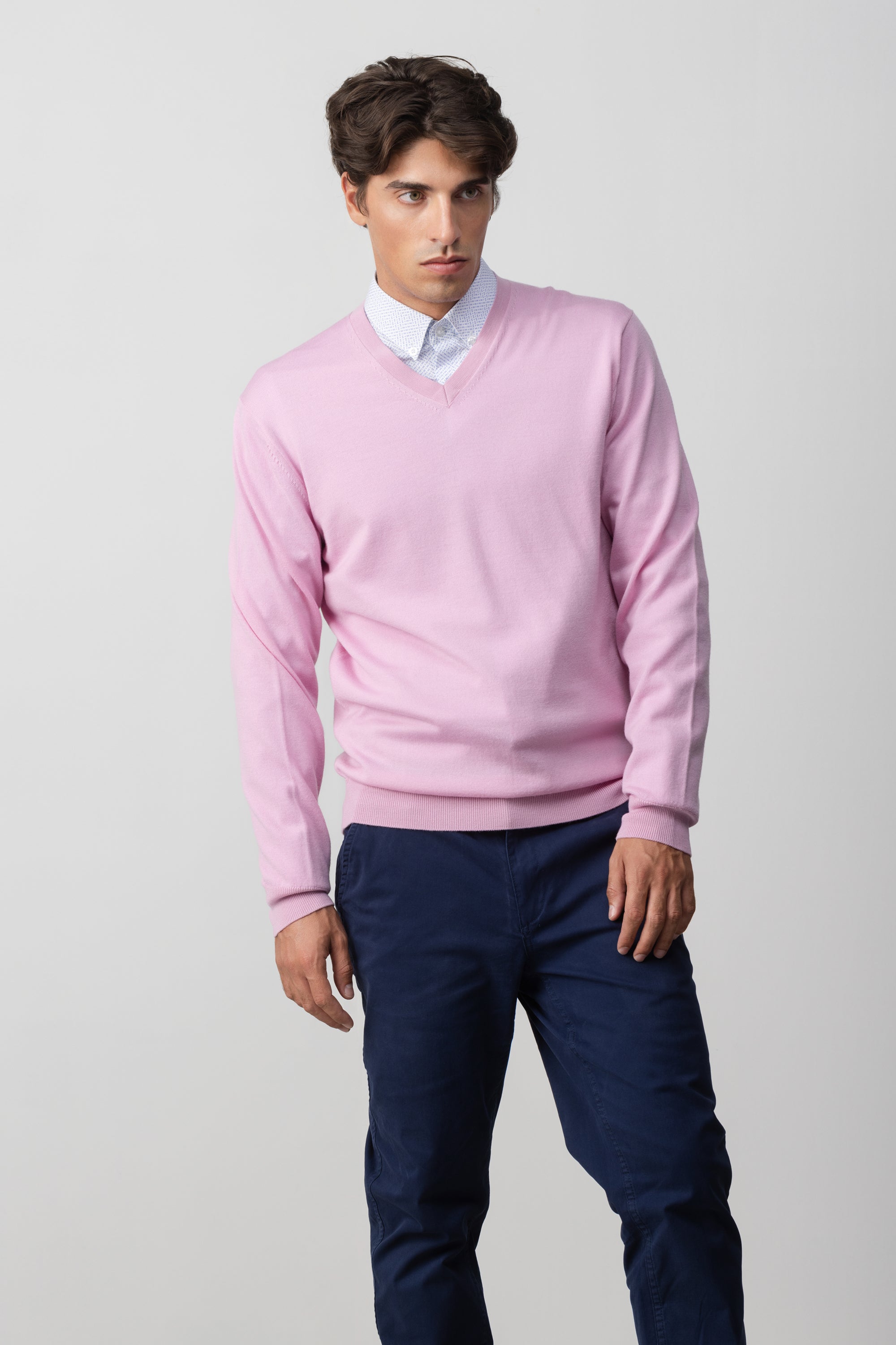Merino Wool V Neck
