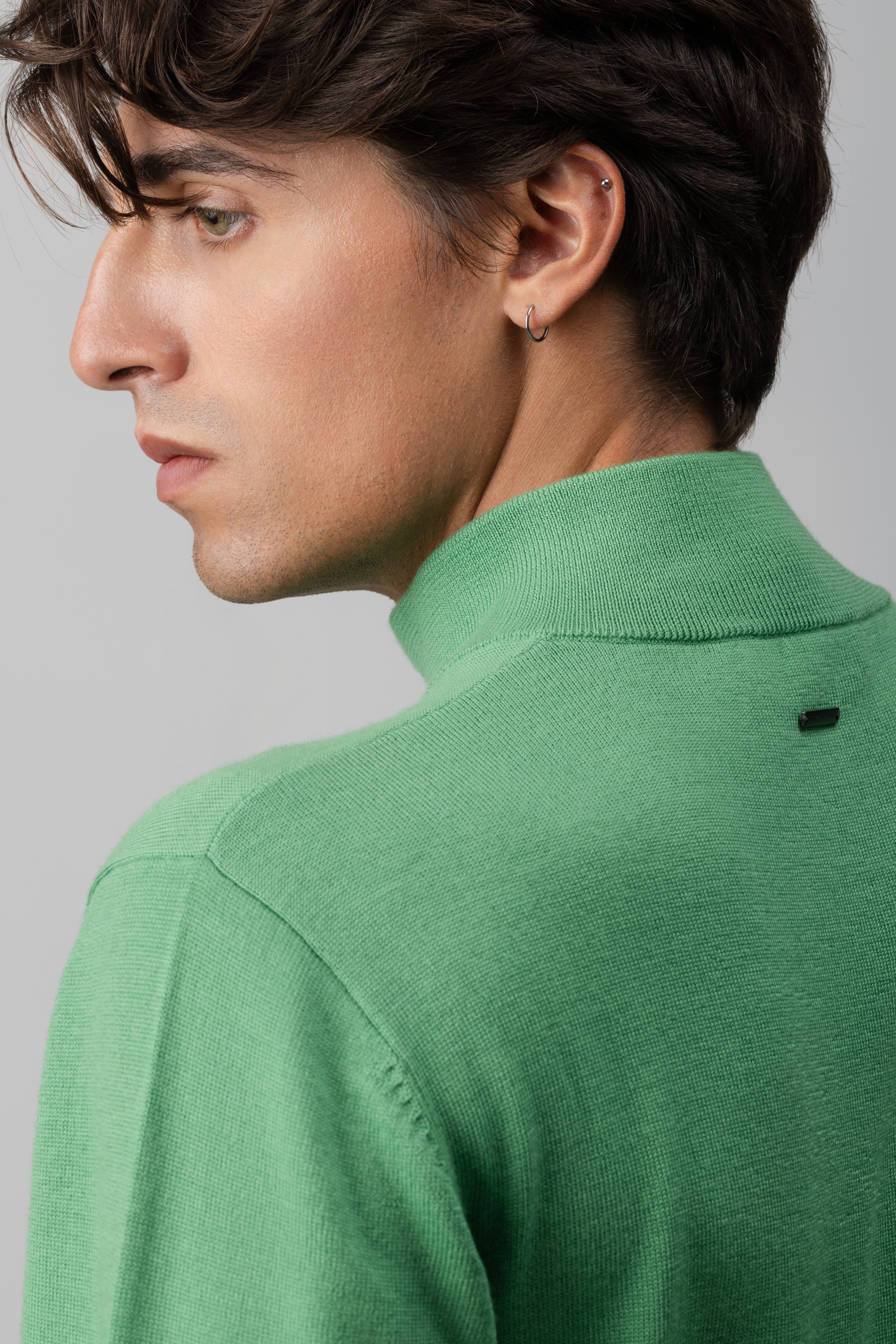 MERINO WOOL ZIP UP SWEATER